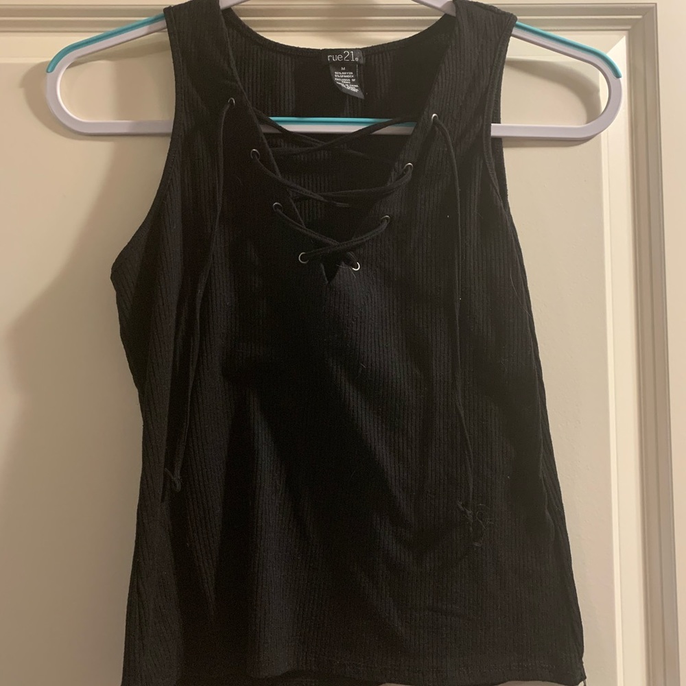 Black tie up crop top